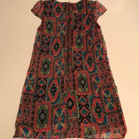 Dotti Multi Colored Short Sleeve Dress Sz 6 - Picture 3 of 7
